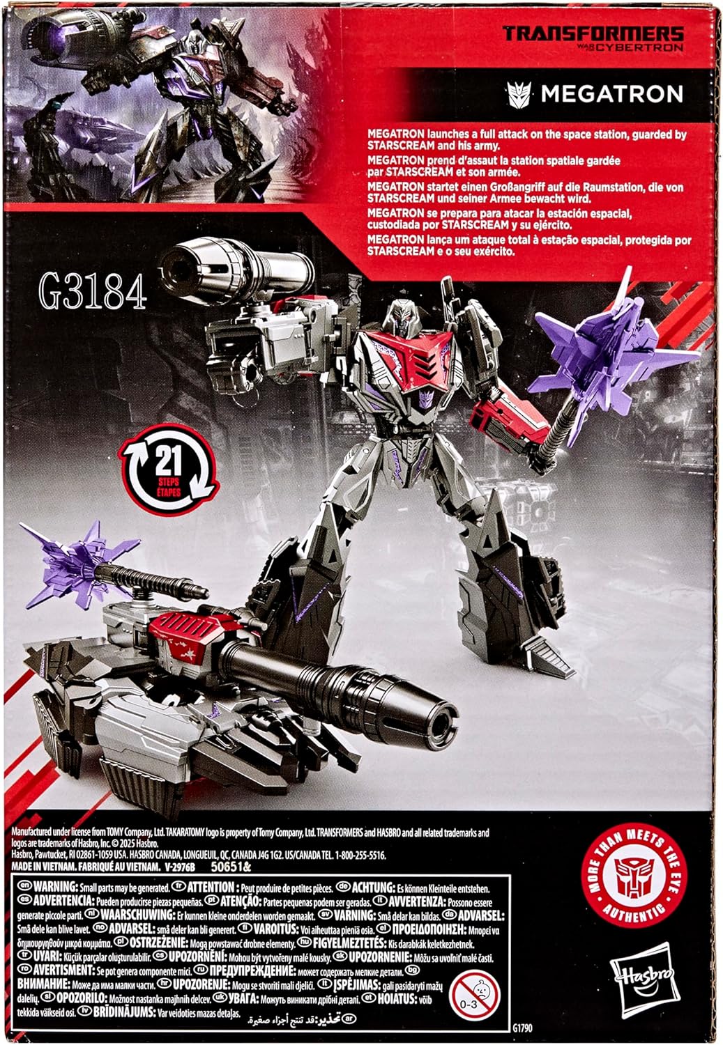 Hasbro Transformers Studio Series MTMTE Collection War for Cybertron Megatron Action Figure