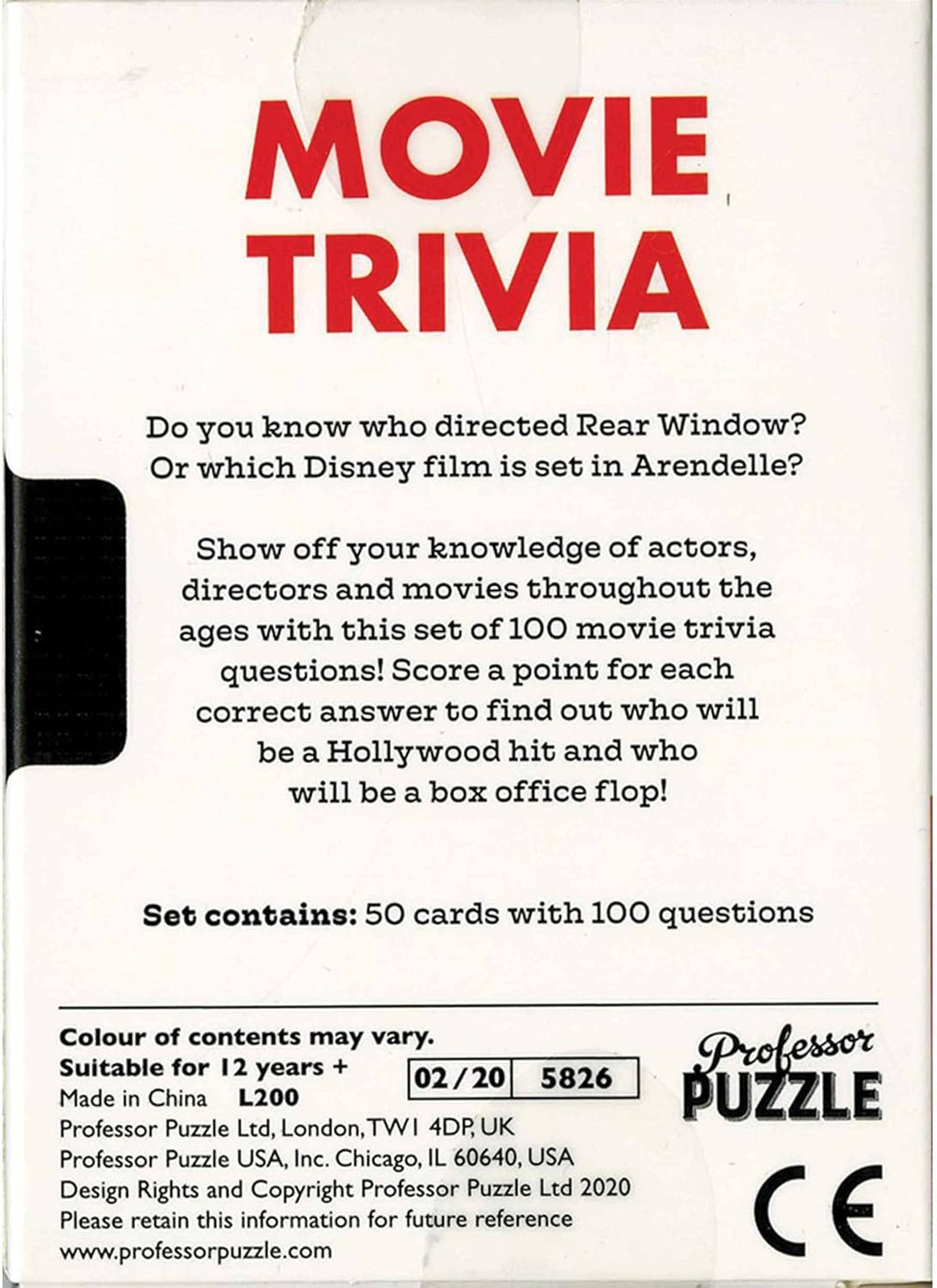 Professor Puzzle Movie Trivia Party Game