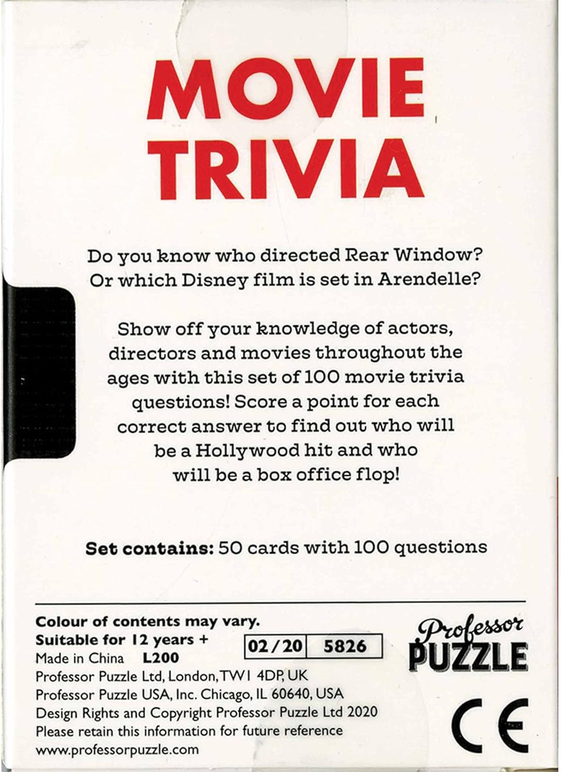 Professor Puzzle Movie Trivia Party Game