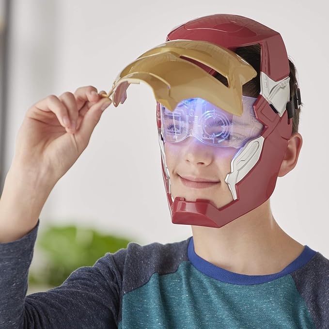 Hasbro Marvel Avengers Iron Man Flip FX Mask with Flip-Activated Light Effects for Costume and Role-Play Dress Up