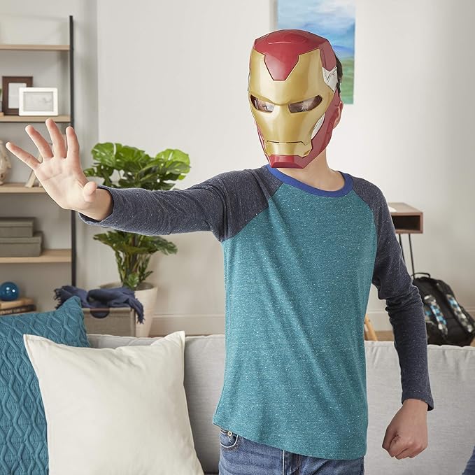 Hasbro Marvel Avengers Iron Man Flip FX Mask with Flip-Activated Light Effects for Costume and Role-Play Dress Up