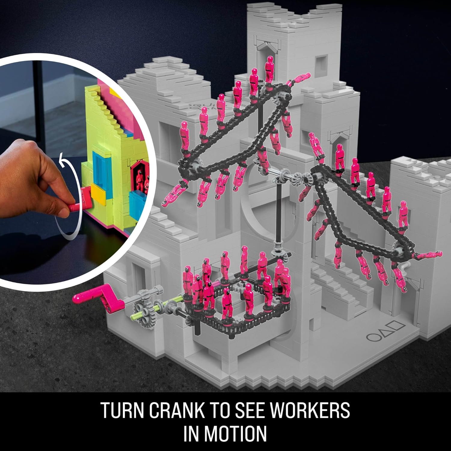 MEGA Squid Game Action Figure Building Toy The Staircase with 1707 Pieces, Motion and Poseable Figure, for Collectors