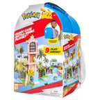 Jazwares Pokémon Carry Case Battle Ruins Playset – Portable Transforming Backpack with 2-Inch Pikachu Battle Figure