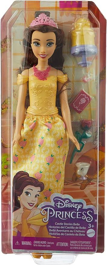 Mattel Disney Princess Toys, Belle Fashion Doll with Chip Figure and Accessories