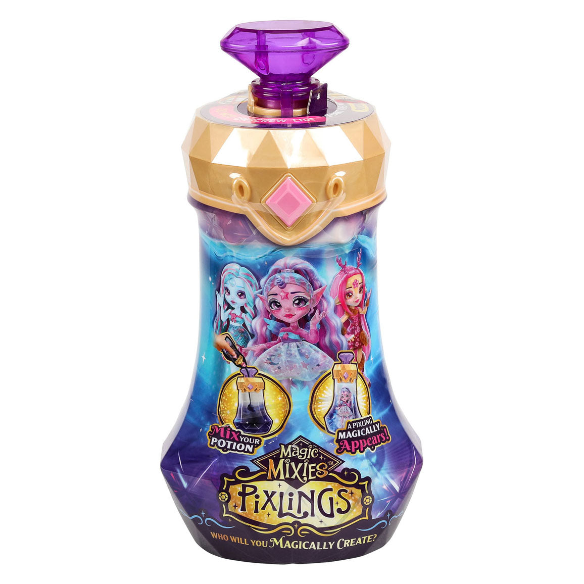 Magic Mixies - Pixlings, Deerlee The Deer Pixling, Create And Mix A Magic Potion That Magically Reveals A Beautiful 6.5" Pixling Doll Inside A Potion Bottle!