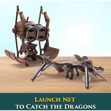 Spin Master Dreamworks Dragons How to Train Your Dragon, 5-Pack Dragon Catcher Set with Hiccup’s Mangler Net Launcher