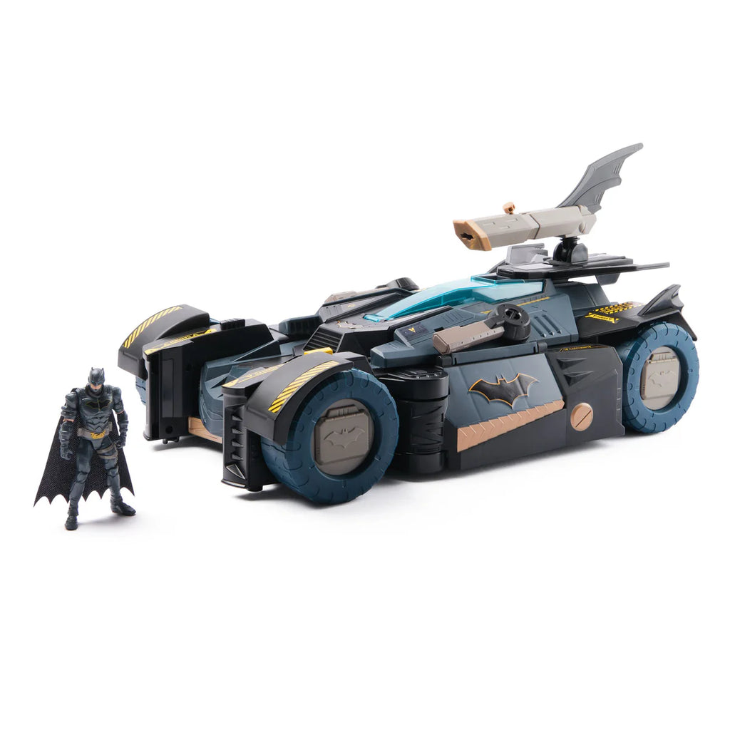 Spin Master DC Batman, Ultimate Transforming Batmobile Playset, 2-in-1 Batman Playset with Exclusive Figure and Glider, Lights and Sounds