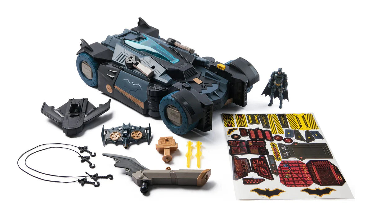 Spin Master DC Batman, Ultimate Transforming Batmobile Playset, 2-in-1 Batman Playset with Exclusive Figure and Glider, Lights and Sounds