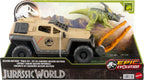 Jurassic World Mission Mayhem – Truck &amp; Einiosaurus Dinosaur Action Figure with Flip Roll Feature