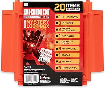 Bonkers Toys Skibidi Toilet Giant Mystery Loot Box, with 20 Mystery Surprises
