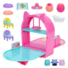 Jazwares Squish-a-longs by Original Squishmallows Party Pack On-the-Go Playset - Series 1 - Three 1-Inch Mini-Squish with 9 Furnishings