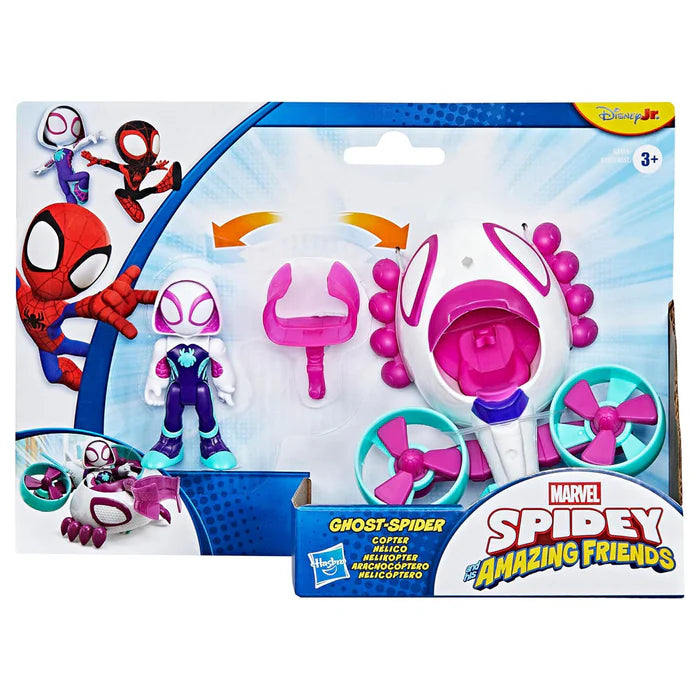 Hasbro Marvel Spidey Amazing Friends Ghost-Spider Copter Set 4-Inch Figure