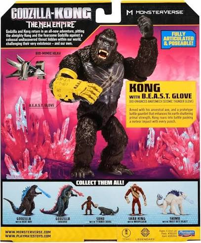 Playmates MonsterVerse Godzilla x Kong: The New Empire 6-Inch Kong Action Figure with B.E.A.S.T. Glove