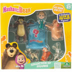 Giochi Preziosi Masha and the Bear – Set of 6 Characters from the Famous TV Series 5 to 7 cm Tall and 1 Exclusive Surprise Glow in the Dark figure