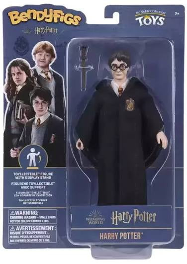The Noble Collection Harry Potter Bendyfigs Harry Potter - 7.5in (19cm) Noble Toys HP Bendable Figure Posable Collectible Doll Figures With Stand