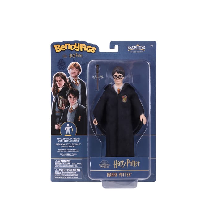 The Noble Collection Harry Potter Bendyfigs Harry Potter - 7.5in (19cm) Noble Toys HP Bendable Figure Posable Collectible Doll Figures With Stand