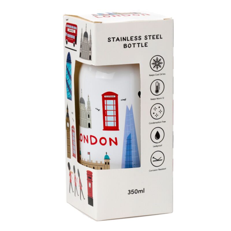 Puckator London Icons Thermo Water Bottle 350ml