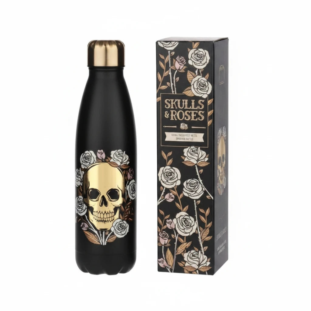 Skulls and Roses Stainless Steel Insulated Bottle