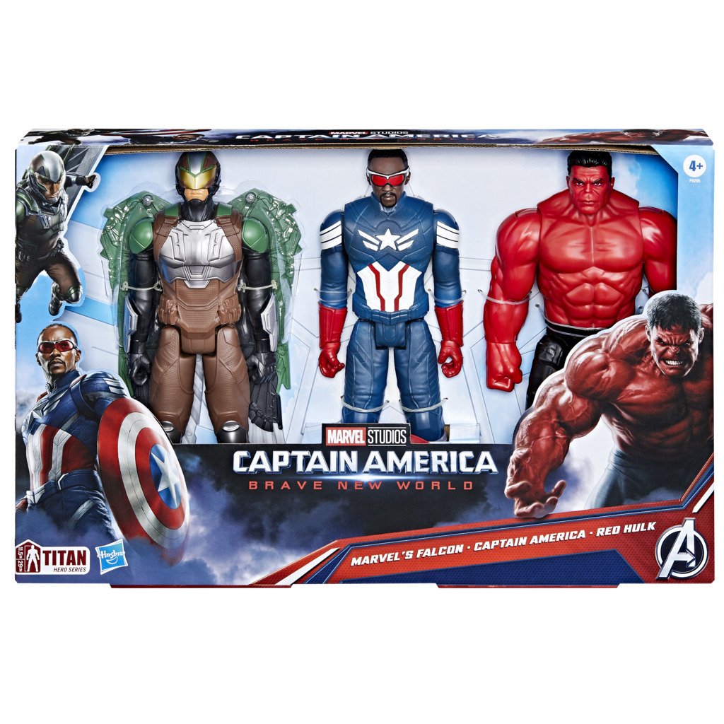 Hasbro Marvel Avengers Captain America Brave New World Titan Hero Series Action Figure Set
