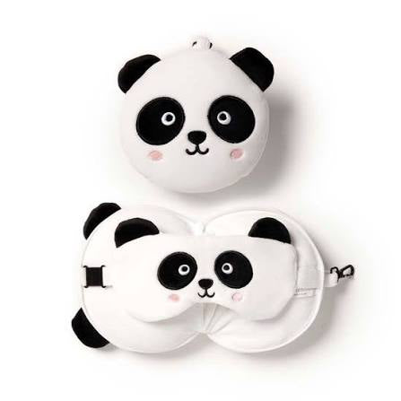 Relaxeazzz Adoramals Panda Round Plush Travel Pillow & Eye Mask