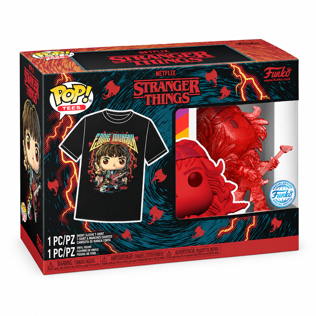 Funko Pop! & Tee Stranger Things Eddie with Guitar Set