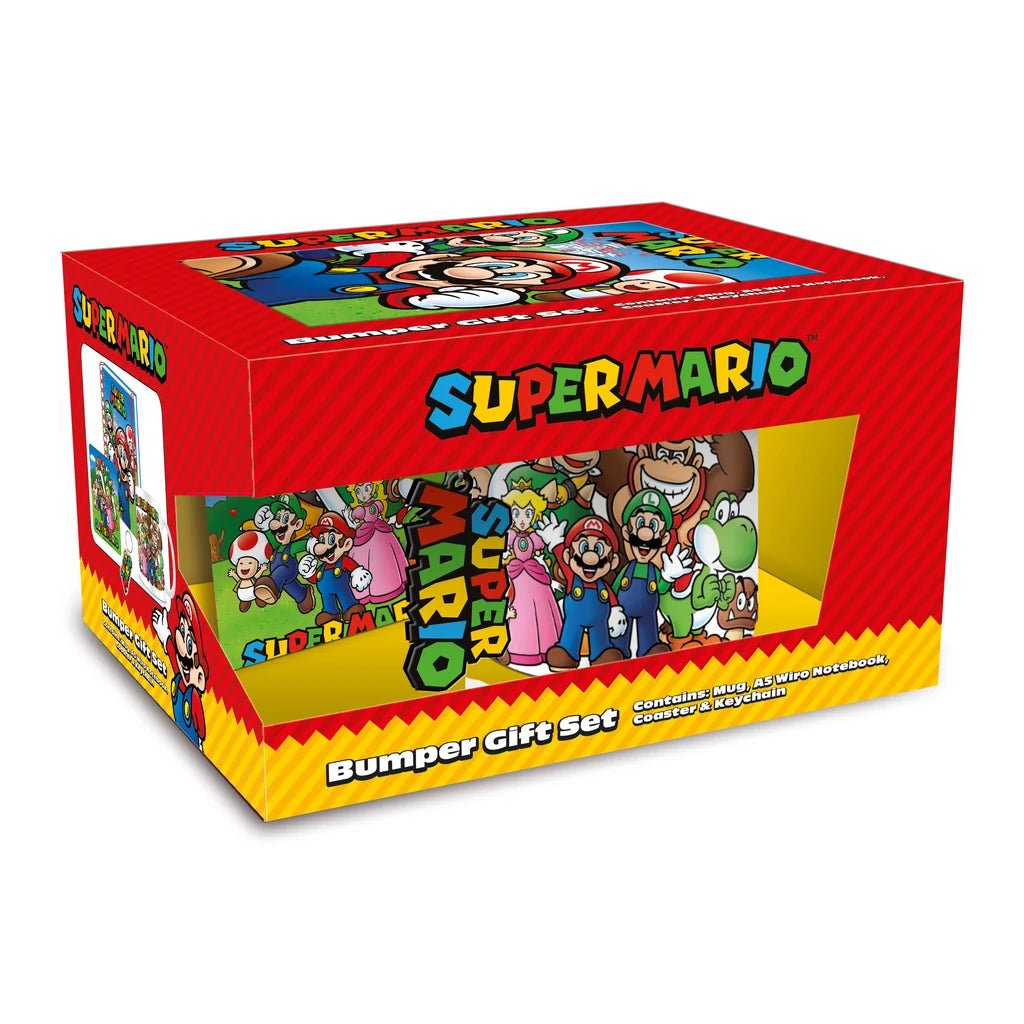 Super Mario Bumper Gift Set – Mug, Notebook, Coaster & Keyring