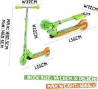 Xootz Wild Rider Green Folding Scooter – LED Light-Up Deck & Wheels