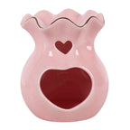 Pink Fluted Ceramic Oil Burner & Wax Warmer