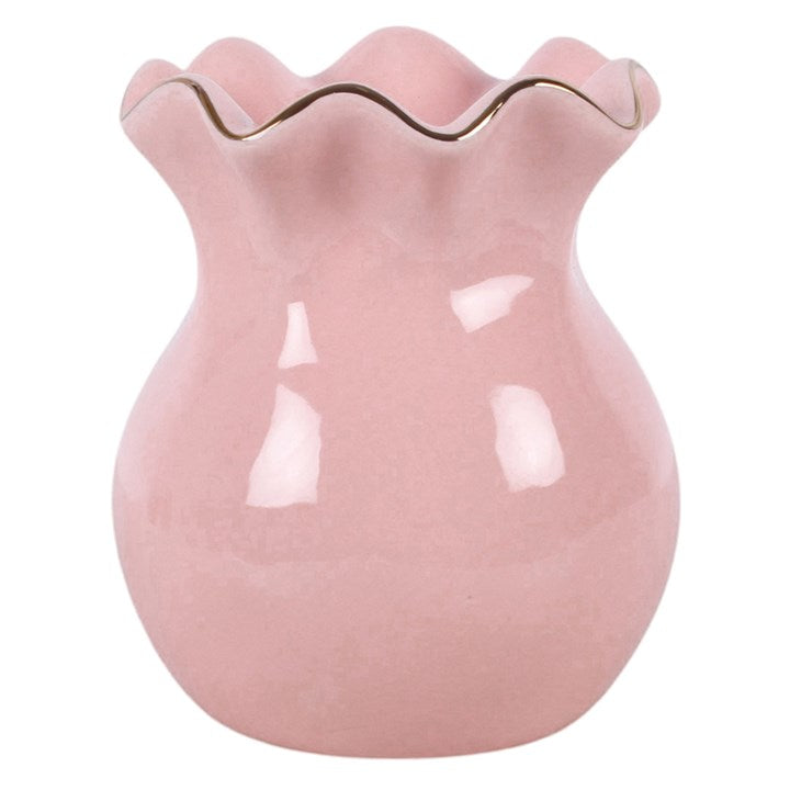 Pink Fluted Ceramic Oil Burner & Wax Warmer