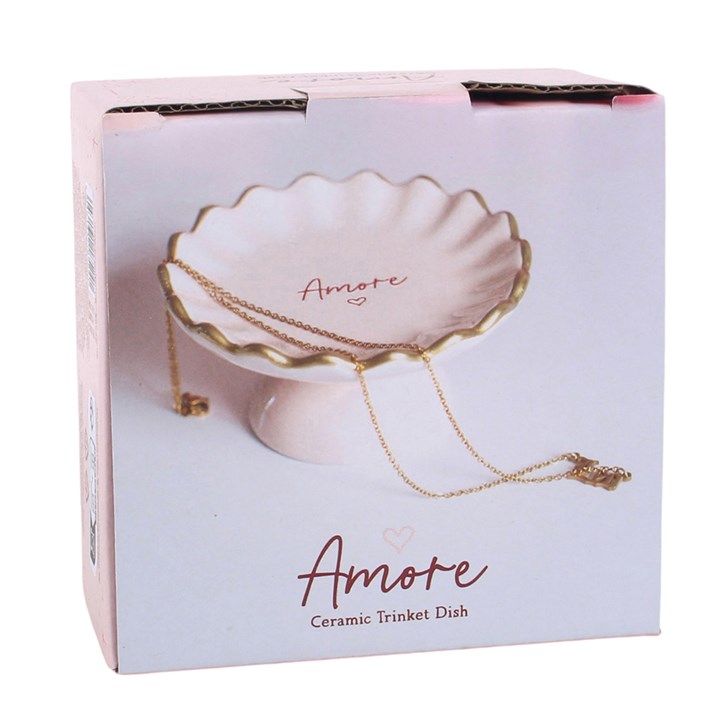 Pink Amore Ceramic Pedestal Trinket Dish
