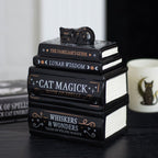 Black Cat Book Stack Oil Burner with Cat