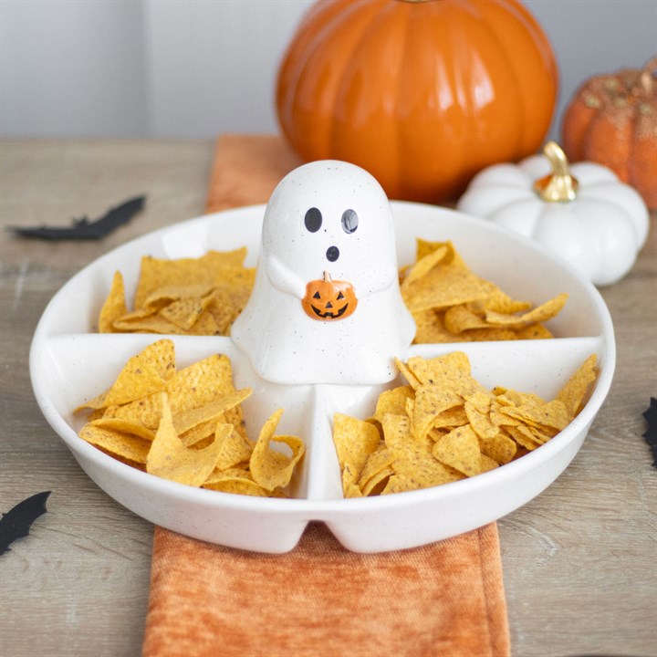 Ghost Chip & Dip Snack Dish Something Different