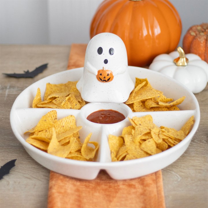Ghost Chip & Dip Snack Dish Something Different