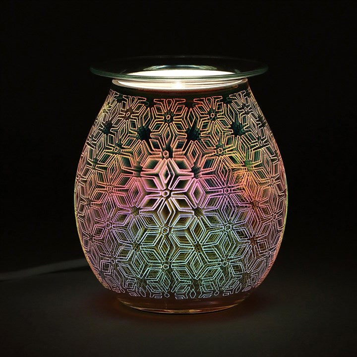 3D Geometric Flower Light Up Electric Oil Burner Something Different