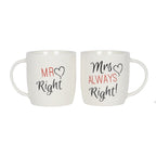 Set of 2 Mr Right & Mrs Always Right Mugs Something Different