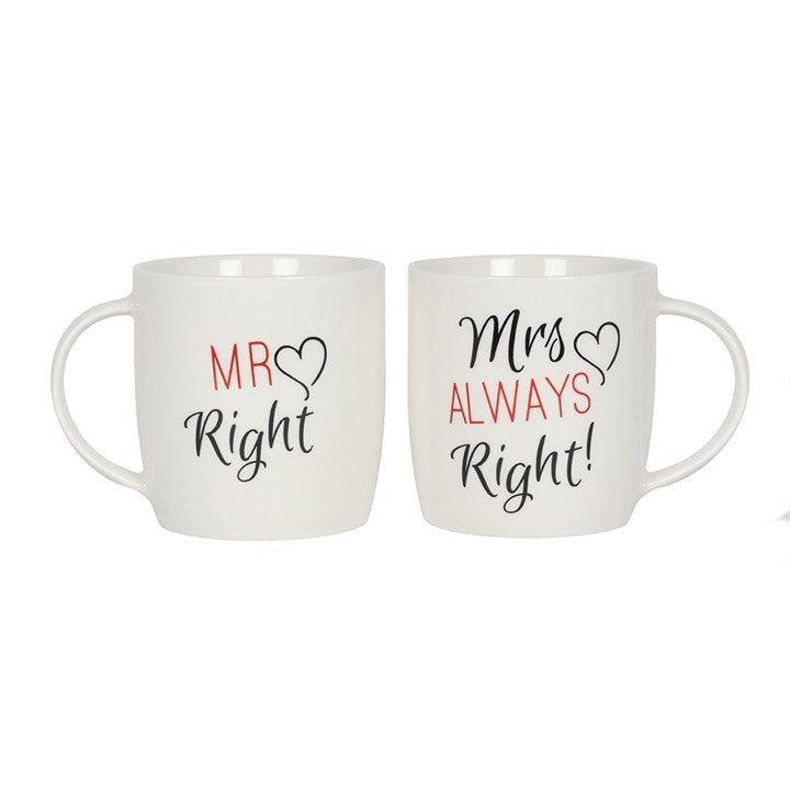Set of 2 Mr Right & Mrs Always Right Mugs Something Different