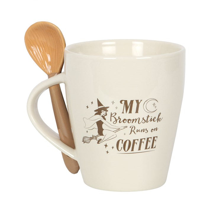 My Broomstick Runs on Coffee Mug and Spoon Set Something Different