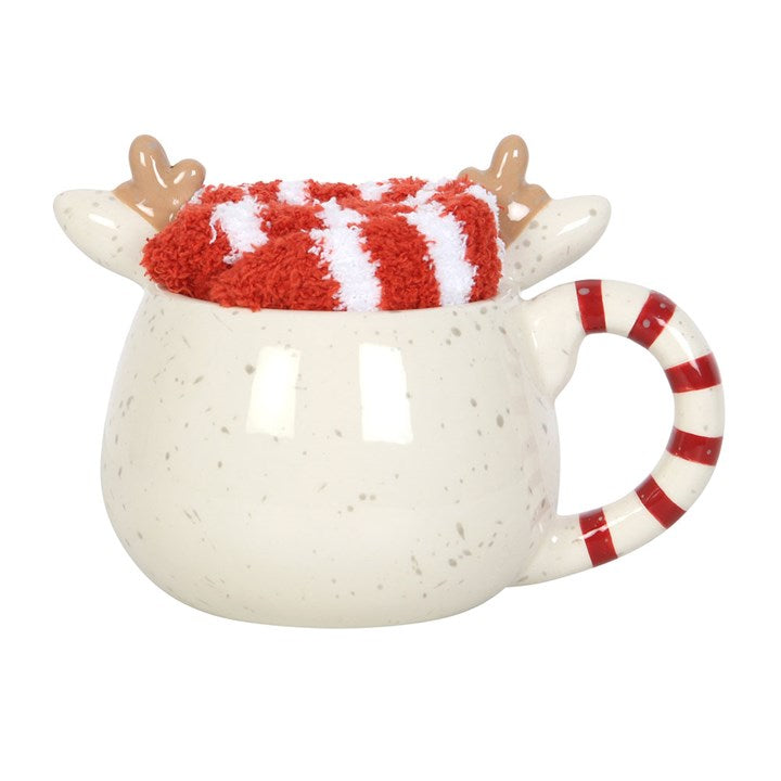 Rudolph Reindeer Mug and Socks Set Something Different
