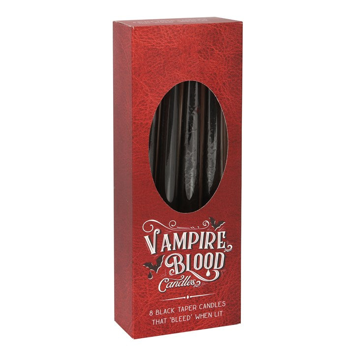 Set of 8 Vampire Blood Wax Taper Unscented Candles