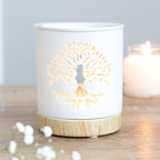 White Tree of Life Cut Out Ceramic Oil Burner
