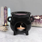 Shiny Black Ceramic Cauldron Oil Burner