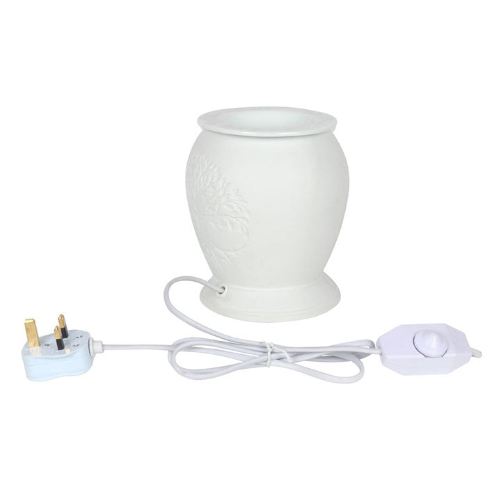 Tree of Life White Ceramic Electric Oil Burner and Wax Warmer Something Different