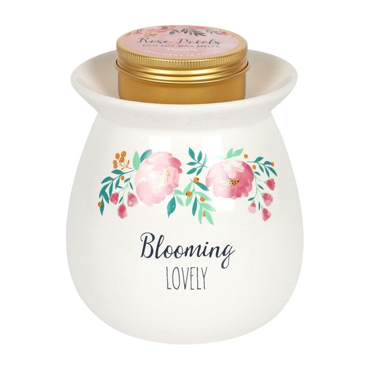 Large Blooming Lovely Wax Melt Burner Gift Set N/A