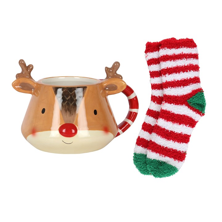 Reindeer Mug and Socks Set Something Different