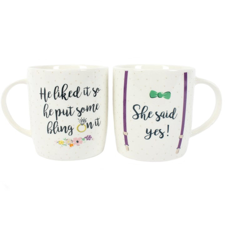 Set of 2 She Said Yes Mugs Something Different
