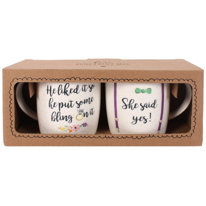 Set of 2 She Said Yes Mugs Something Different