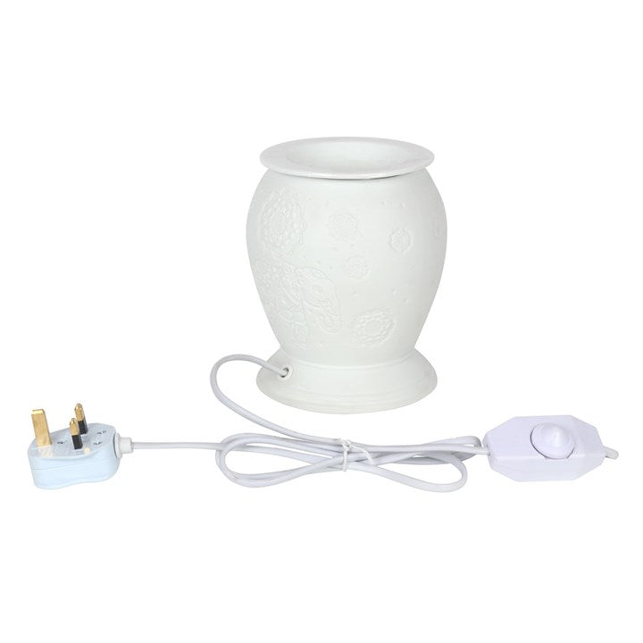 Elephant White Ceramic Electric Oil Burner and Wax Warmer Something Different