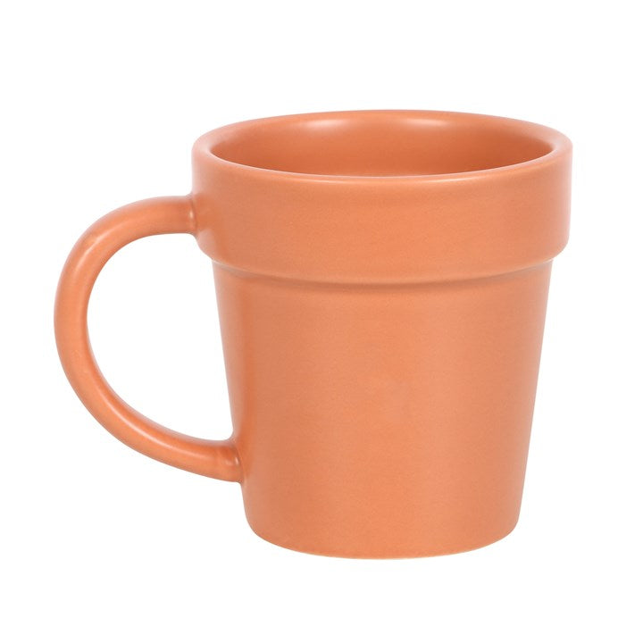 Plain Plant Pot Ceramic Mug and Shovel Spoon Something Different