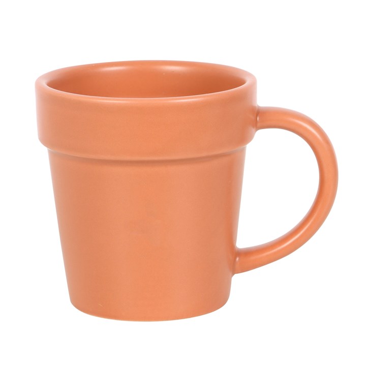 Plain Plant Pot Ceramic Mug and Shovel Spoon Something Different