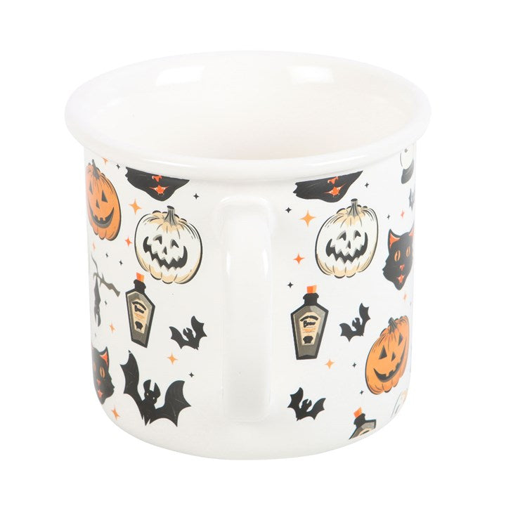 Spooky Cat and Pumpkin Print Mug Something Different